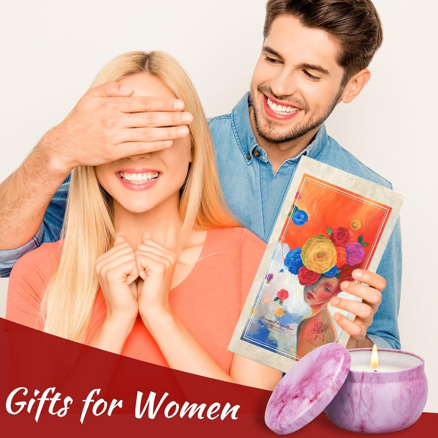 Scented Candles Gifts for Women, 8 Pack Candles for Home Scented, 8% Essential Oil Soy Candle, Stress Relief Gifts for Women, Aromatherapy Candle Set for Birthday, Thanksgiving