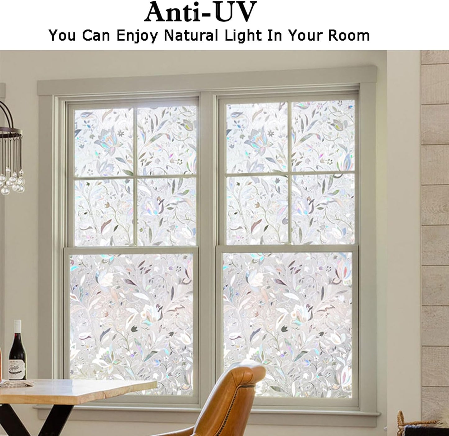 Kromapolis Window Film, Window Privacy Film, Window Vinyl Glass Covering, Stained Glass Decorative Film, Window Film Privacy Frosted, Static Window Clings, Non-Adhesive, No-Glue (23.6 x 78.7 inch)