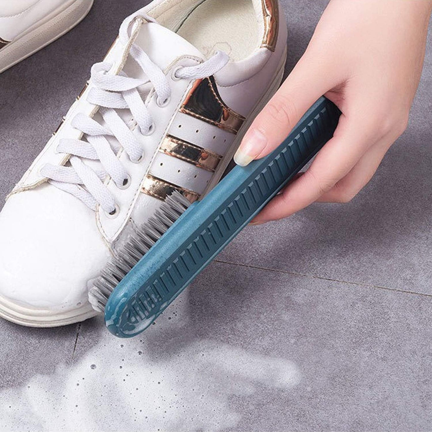 Cleaning Brush Soft Bristle Brush Laundry Scrub Brush Clothes Underwear Shoes Scrubbing Brush, Easy to Grip Household Cleaning Brushes Tool for Countertops Bathtubs (Pink)