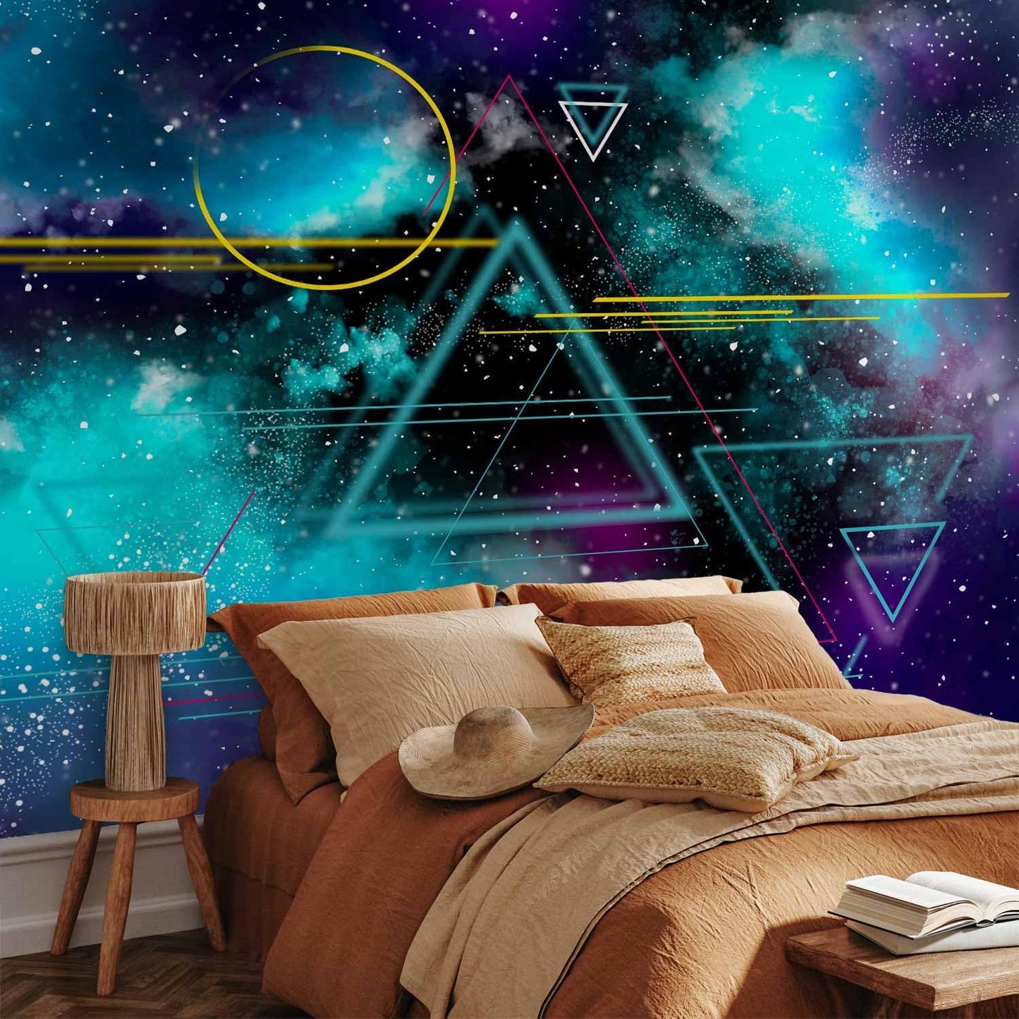 artgeist Wall Mural Galaxy 193x138 in - Peel and Stick Self-Adhesive Wallpaper Removable Large Sticker Foil Wall Decor Print Design Mural Cosmos Galaxy Cosmonaut Astronaut a-A-10328-a-a