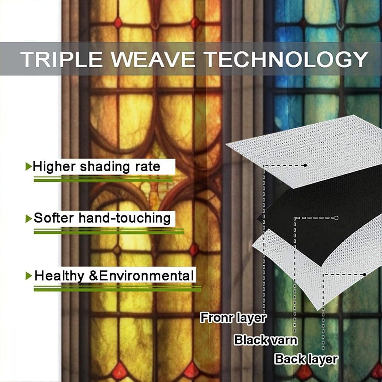 Stained Glass Curtains,Mid Century Vintage Style Abstract Art Home Decor Drapes for Bedroom Living Room Kitchen Window Treatment 2 Panels Set Total Size 55" W X 63" L Inch