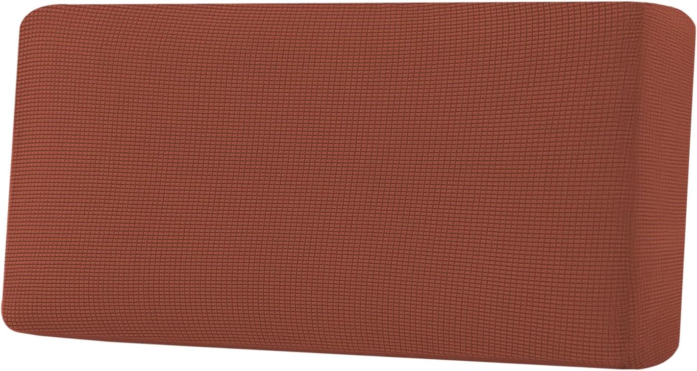 H.VERSAILTEX Super Stretch Individual Seat Cushion Covers Sofa Covers Couch Cushion Covers Slipcover Sets Thick Jacquard Textured Twill Fabric (1 Piece Sofa Cushion Cover, Rust)