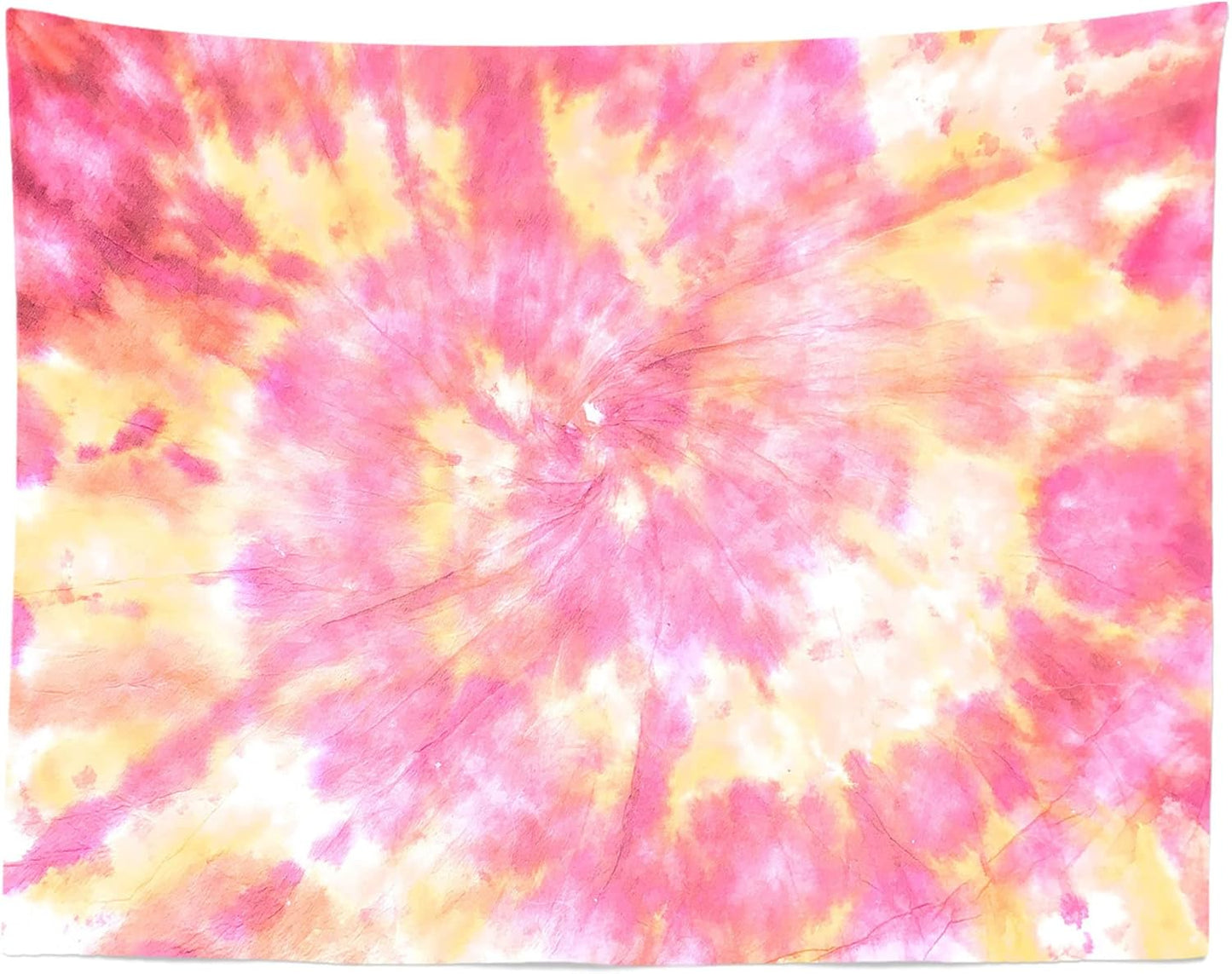 Loccor 5x4ft Tie Dye Tapestry Light Orange Watercolor Craft Dirty Tie-Dye Textile Abstract Chaotic Hippie Tapestry Wall Hanging for Living Room Bedroom Decor （Pattern Painted on Polyester Fabric）