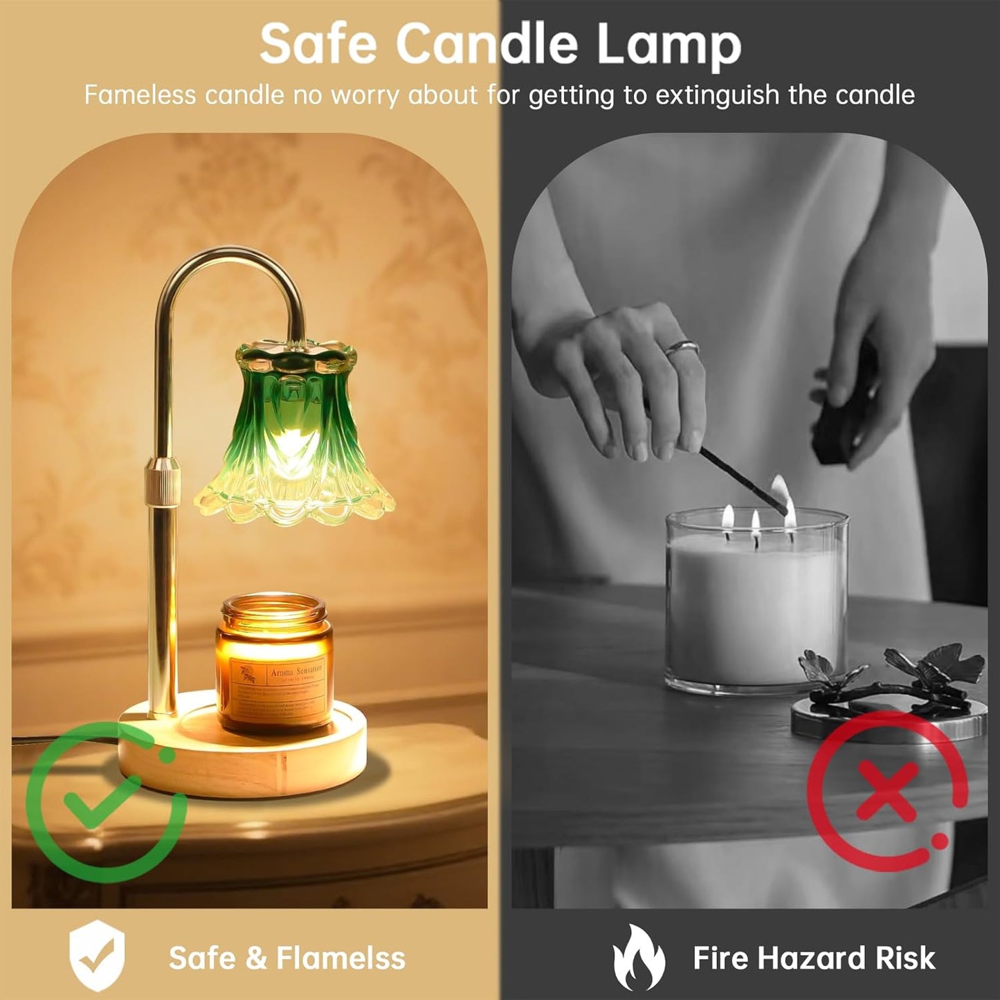 GEEZO Fragrance Candle Warmer Lamp，Electric Candle Warmer with Timer & Dimmer，Mom Christmas Birthday Gifts for Women, House Warming Gifts New Home Bedroom Decor