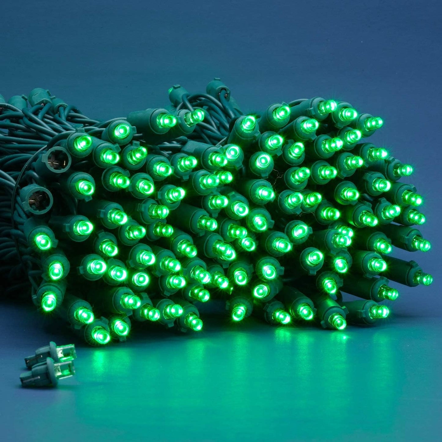 200 Count Green Wide Angle LED Christmas Lights, 66 ft Green Wire UL Certified Commercial Grade 5mm Holiday String Light Set (Green)