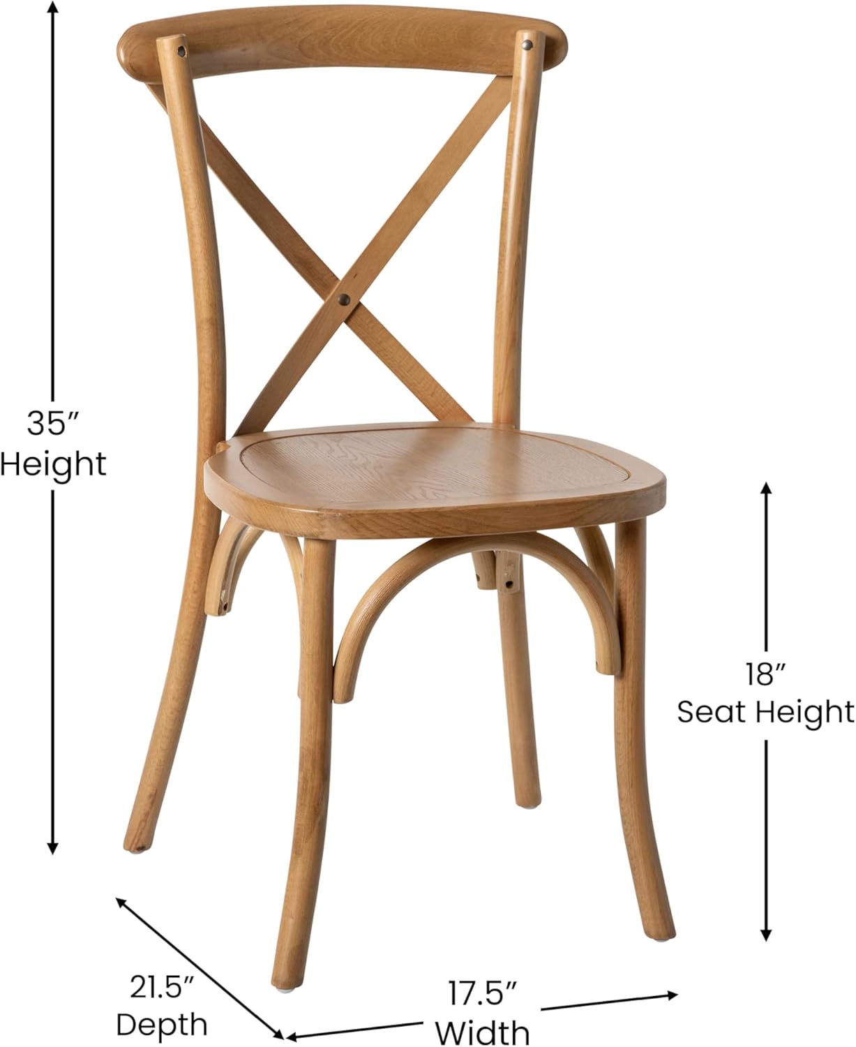 EMMA + OLIVER Light Brown X-Back Chair