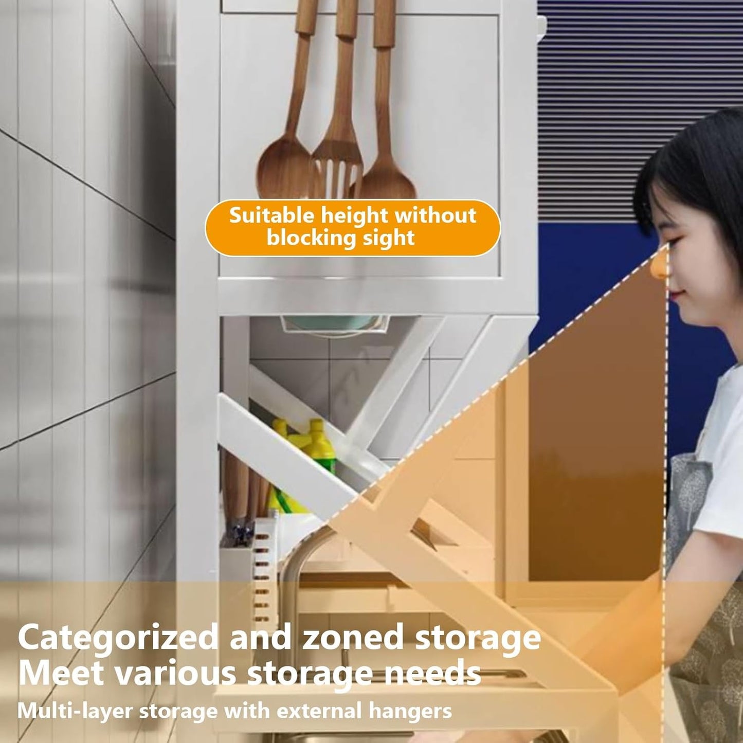 Kitchen sink rack dishwashing sink countertop dustproof cupboard storage multifunctional tableware storage drain rack double layer,KeepKitchen Sink Shlef Organized Space-Saving(Black,65cm/25.6in)