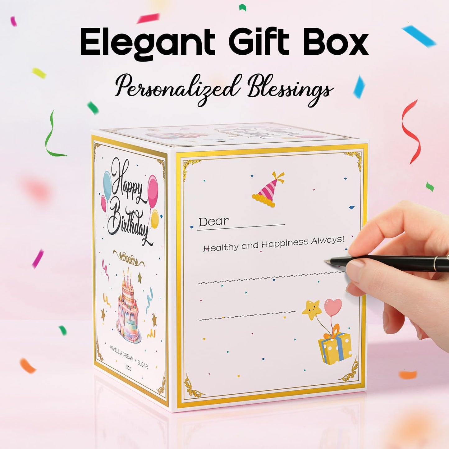 21st Birthday Candles Gifts for Women- 9 oz Happy Birthday Candle with Vanilla Birthday Cake Scent, Gifts for Women & Men, Friendship Ideas