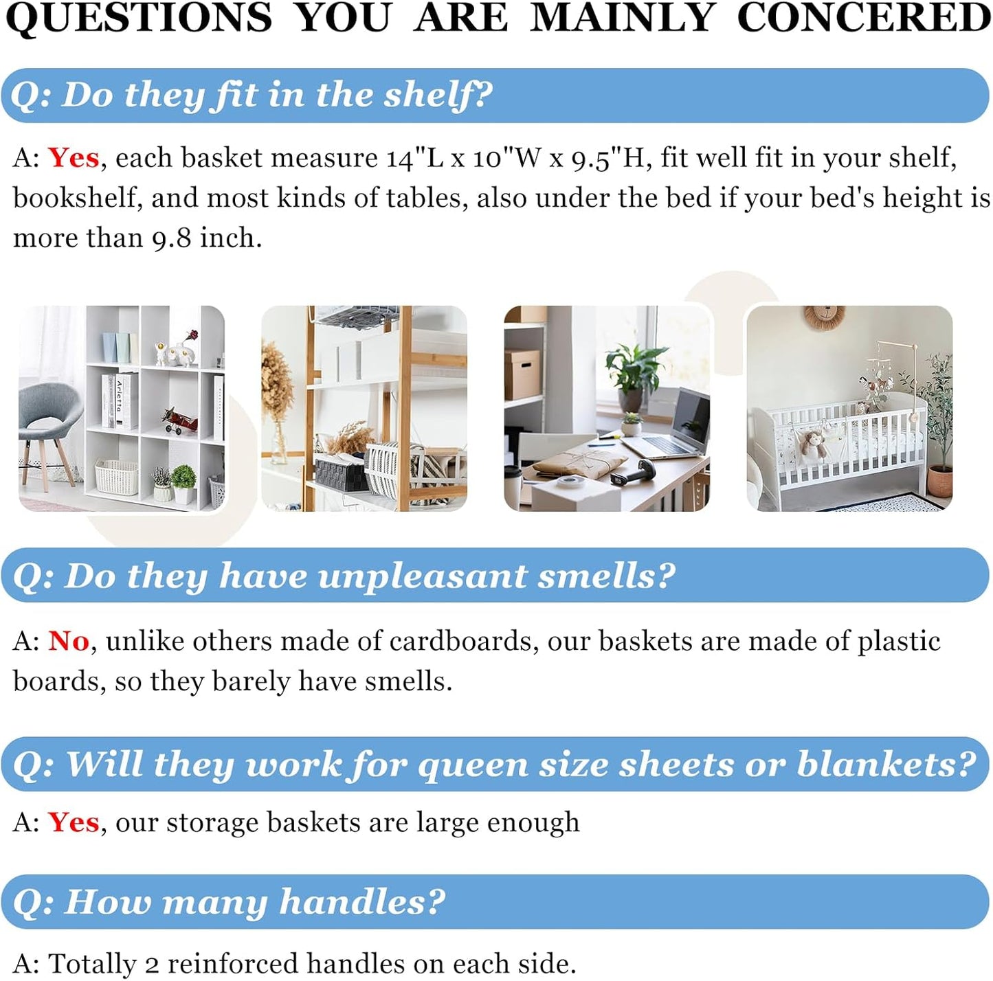 Criusia Large Storage Bins for Shelves 4 Pack, Closet Storage Baskets for Clothes Blanket Beddings Towels, Collapsible Fabric Closet Organizer Bins with Handles/ Laundry Room Organization