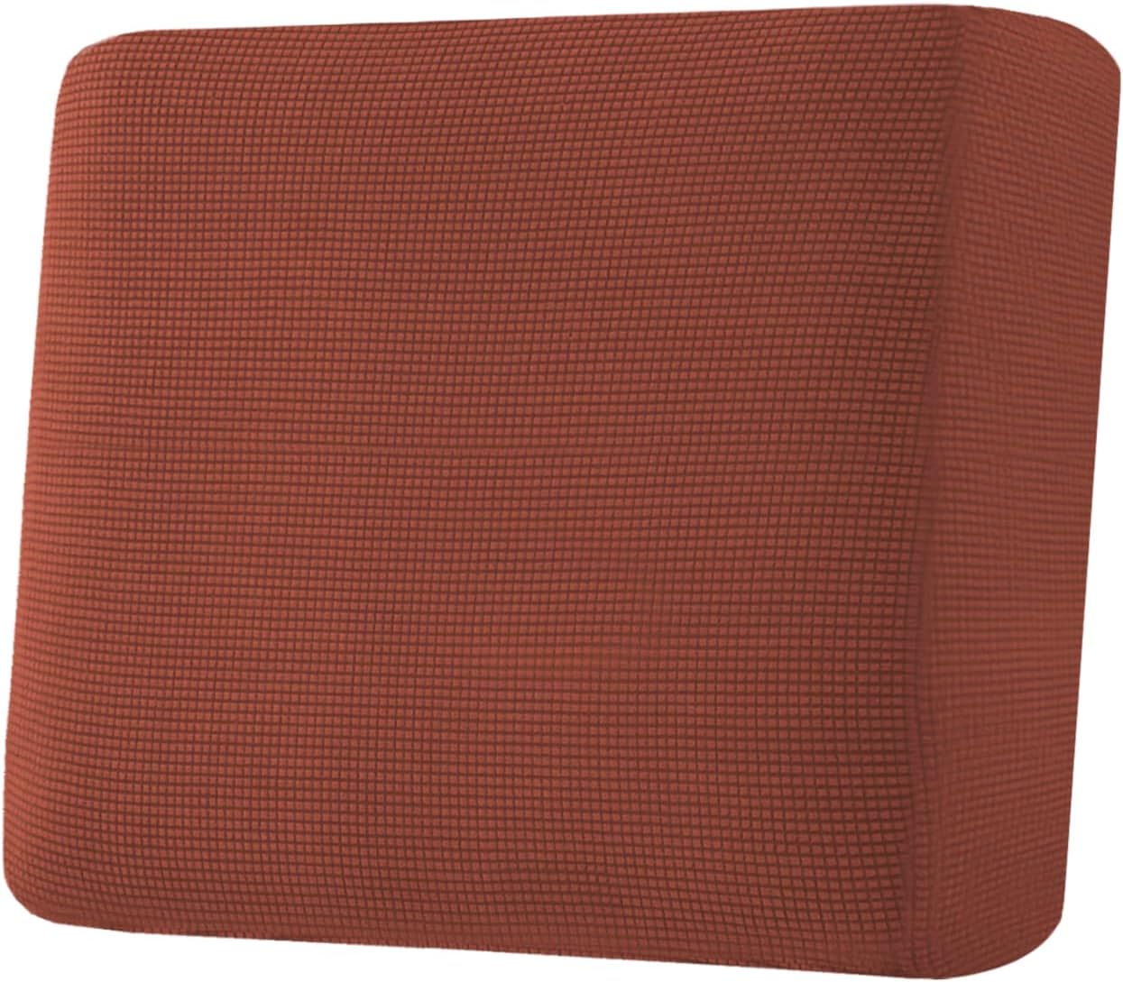 H.VERSAILTEX Super Stretch Individual Seat Cushion Covers Sofa Covers Couch Cushion Covers Slipcover Sets Thick Jacquard Textured Twill Fabric (1 Piece Chair Cushion Cover, Rust)