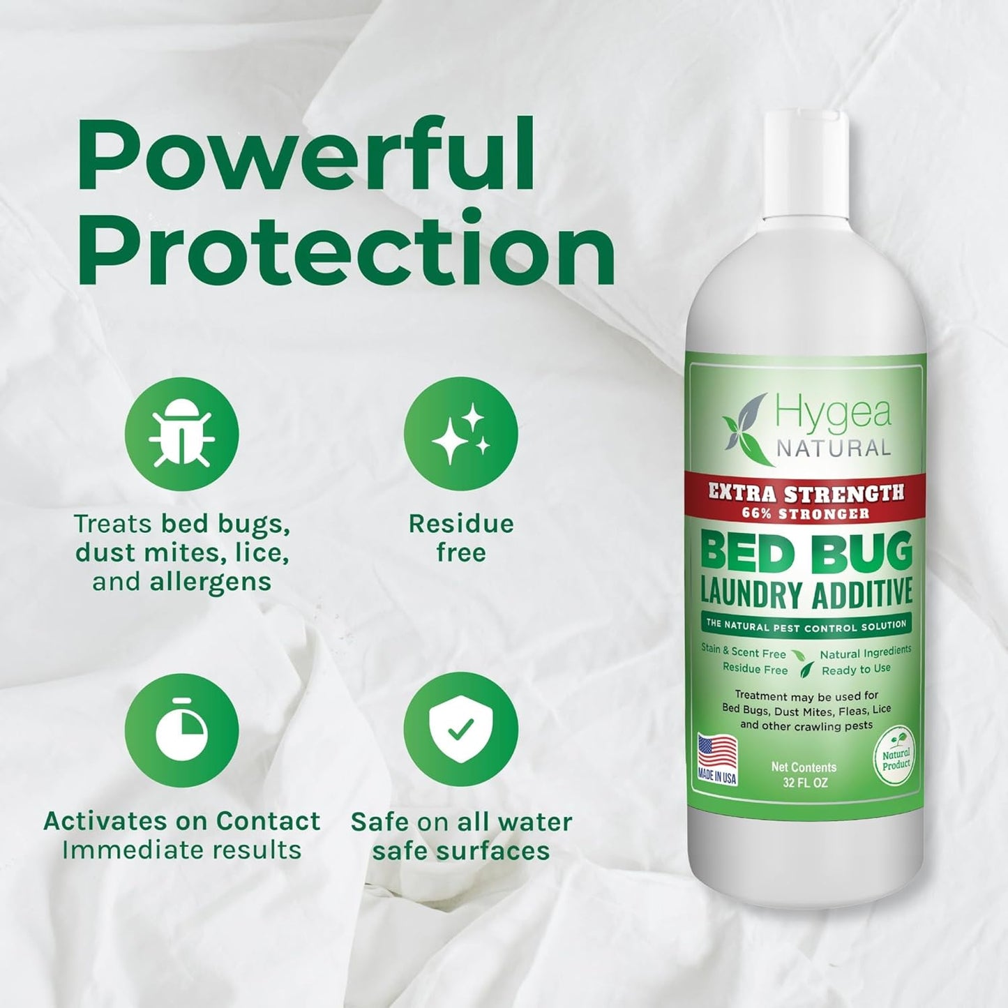Extra Strength Lice & Bed Bug Laundry Additive - Gentle, Odorless, and Stain-Free Liquid Laundry Treatment - Child and Pet Friendly - Laundry at Any Water Temperature (1 Gallon)