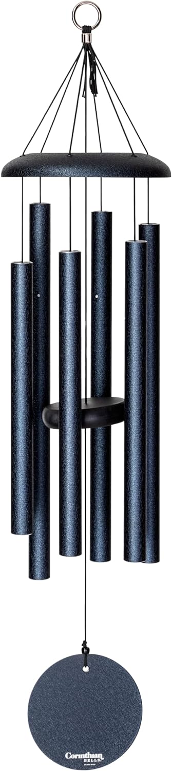 Corinthian Bells by Wind River – 30 inch Midnight Blue Wind Chime for Patio, Backyard, Garden, and Outdoor Decor (Aluminum Chime) Made in The USA