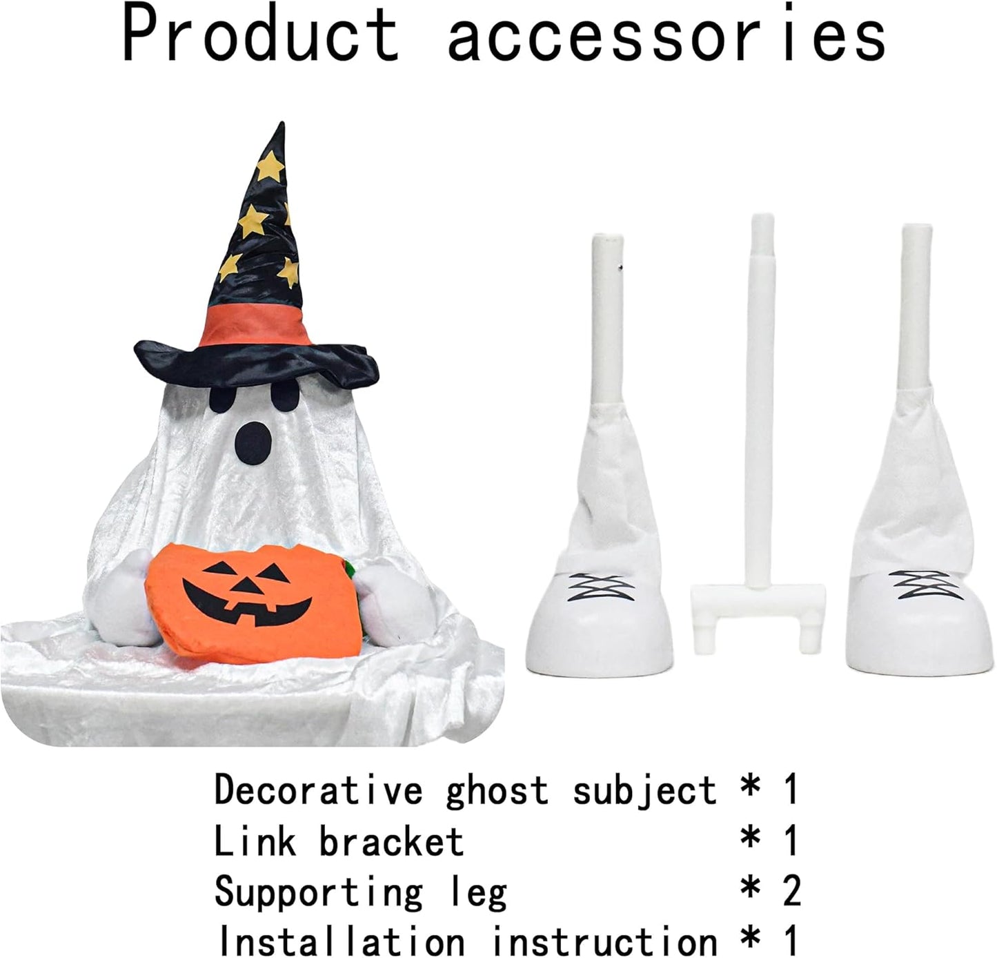 32" Front Porch Light up Halloween Pumpkin Figure Décor, Kit Standing Trick or Treat Indoor and Outdoor Decorations-Pumpkin