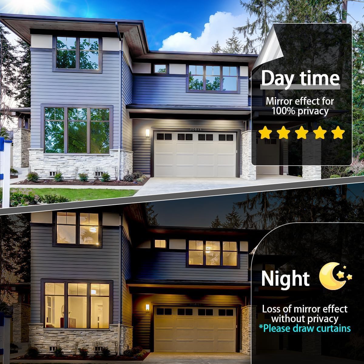 Niviy One Way Privacy Window Film See Out Not in 41 x 78.7 Inch Reflective Window Film Heat Blocking Anti UV Glass Door Mirror Window Tint for Home Office, Silver