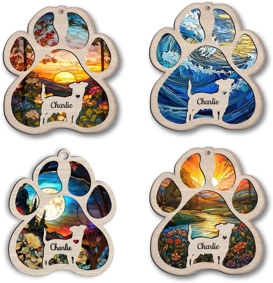 Personalized German Shepherd Suncatcher Dog Memorial Gifts, Custom German Shepherd Ornament Christmas Tree, Pet Remembrance Gift, Loss of Dog Sympathy Gift, Pet Loss Suncatcher