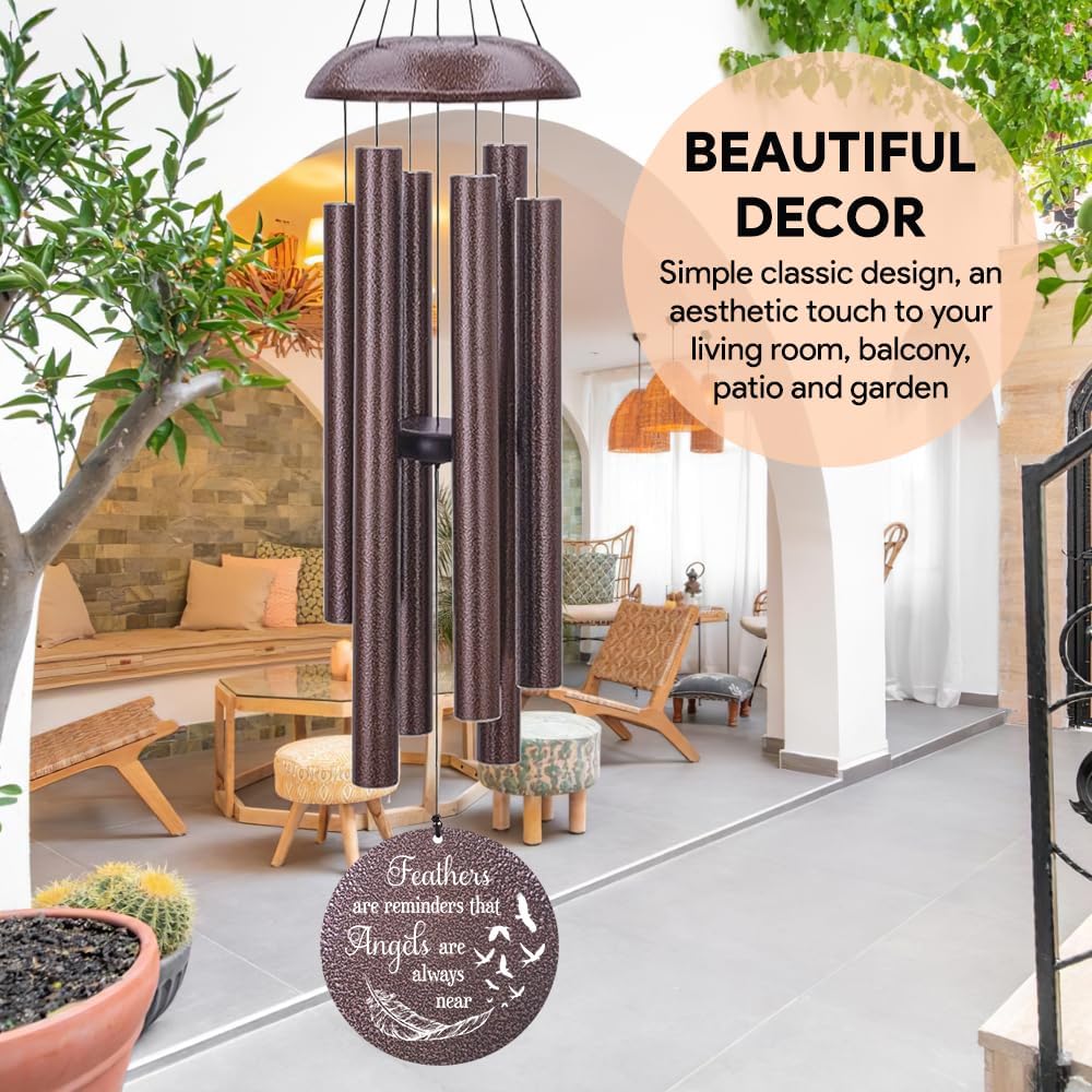 Personalized Wind Chimes for Loss of Loved One, Bereavement & in Memory Wind Chimes, Sympathy Gifts in Memory of Father, Mother, or a Loved One