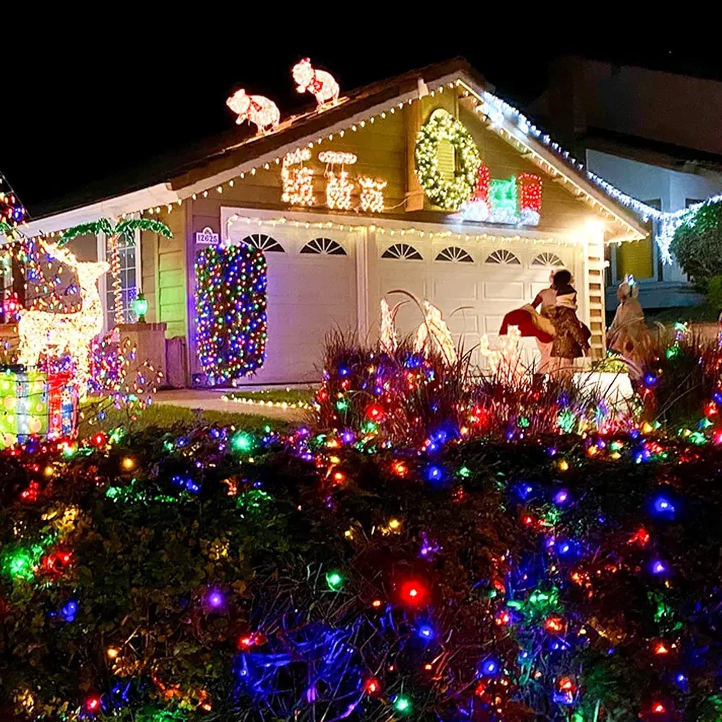 TW SHINE Outdoor Christmas Lights, 20FT 100 Count Christmas String Lights Incandescent, Waterproof Indoor Mini Christmas Tree Lights for Xmas Decorations, Multi Colored
