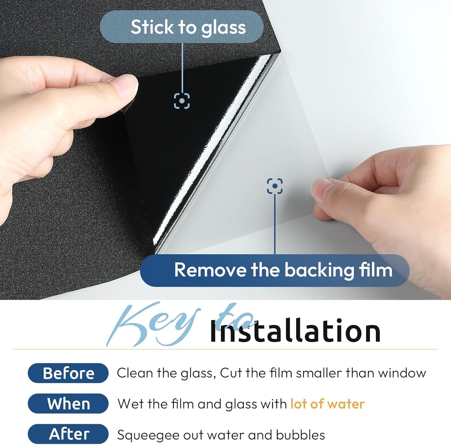 rabbitgoo Blackout Window Film, Sun Heat Blocking Privacy Cover for Glass, Removable Opaque Room Darkening Dark Black Out Window Covers Tint Shades for Home Day Sleep Light Blocker 11.8 x 118.1 Inches