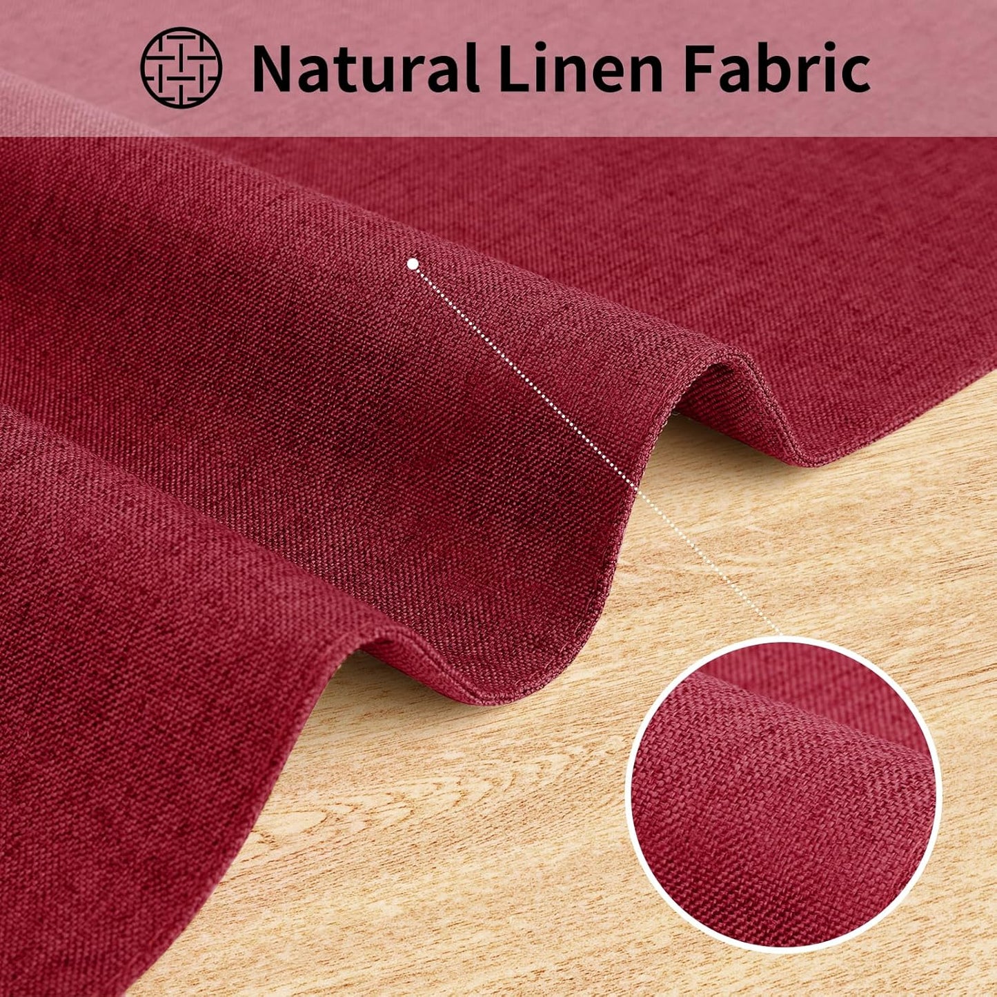 Cloth Placemats, Set of 6 Heat-Resistant Cotton Linen Blend Double Layered Machine Washable Place Mats, Wrinkle Free Thick Fabric Dining Table Mats for Indoors & Outdoors (Burgundy, 6)