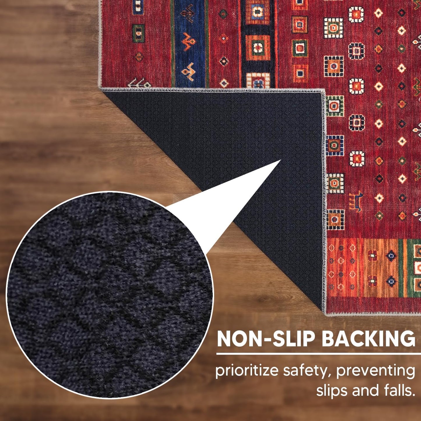 Keen Home Design 3x5 Rug - Machine Washable Entry Rug with Non-Slip Backing, Ideal for Enteryway, Kitchen, Bathroom, Laundry Room - Vintage, Easy Clean, Durable, Low Pile Rug - (3' x 5')