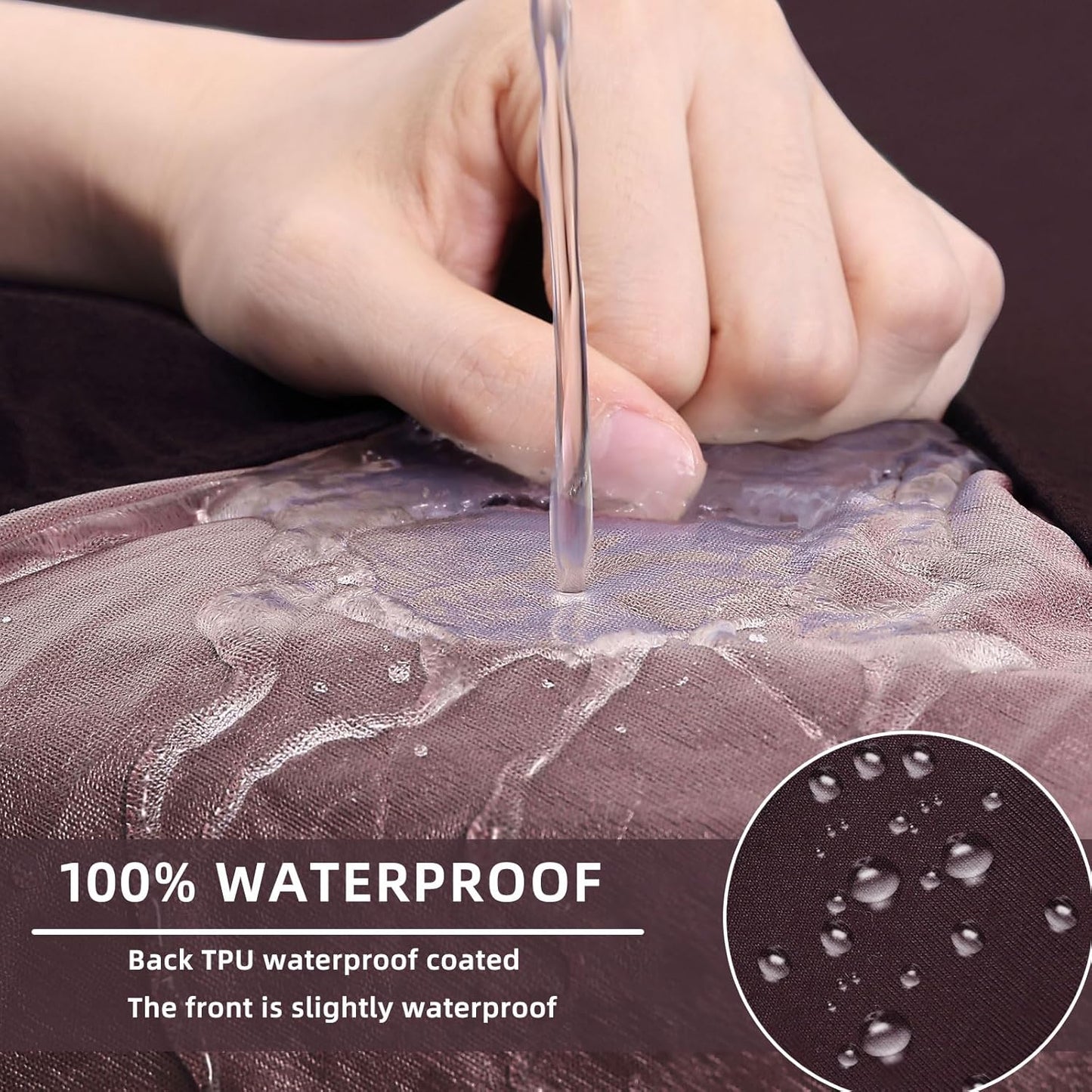 hyha Waterproof Couch Cushion Covers, Stretch Sofa Couch Seat Slipcover for Dog Washable, Non-Slip Waterproof Outdoor Cushion Covers for Patio Furniture Replacement (1 Piece for Small, Chocolate)