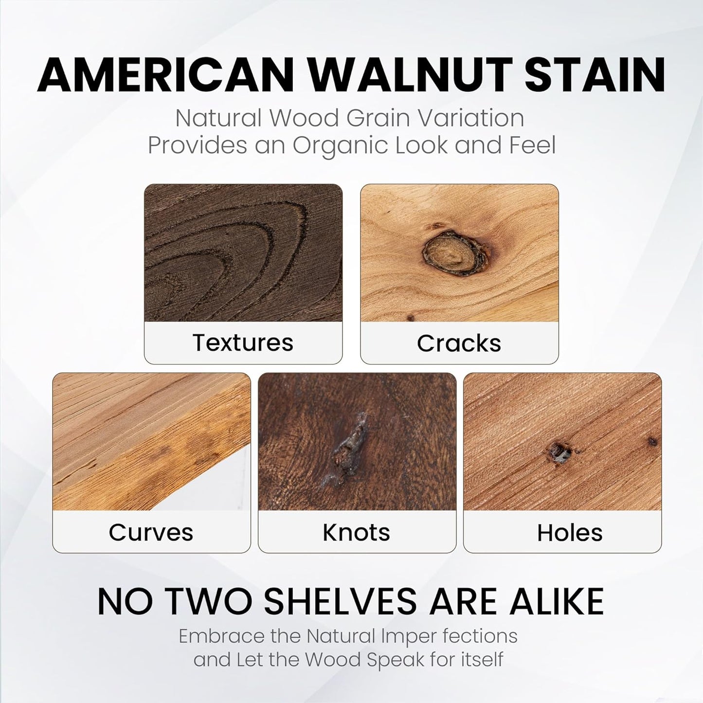 Floating Shelves for Wall, 32 Inch Floating Shelves Wall Mounted, Rustic Live Edge Elm Wood Floating Shelf for Home Decor, Heavy-Duty Storage Shelves for Books, Bathroom, Kitchen (Walnut, Set of 2)