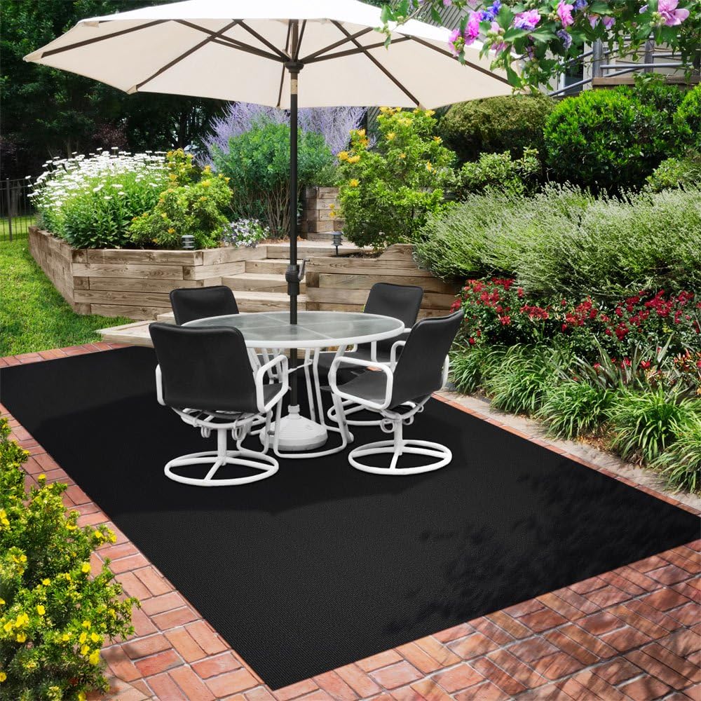 House, Home and More Indoor Outdoor Carpet with Rubber Marine Backing - Black - 6 Feet x 25 Feet - Durable, UV-Resistant - Adds Color and Comfort to Your Deck, Patio or Other Outdoor Rug Space.