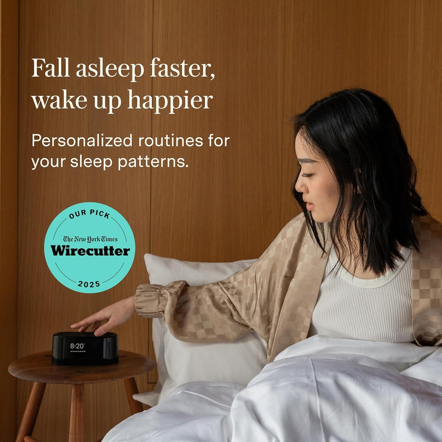 Loftie Alarm Clock with Sound Machine – Smart Alarm Clock with Light, White Noise, Bluetooth Speaker, Night Light Sound Machine, 100+ Sounds, Blackout Mode, No WiFi Mode, Optional Subscription - Peach