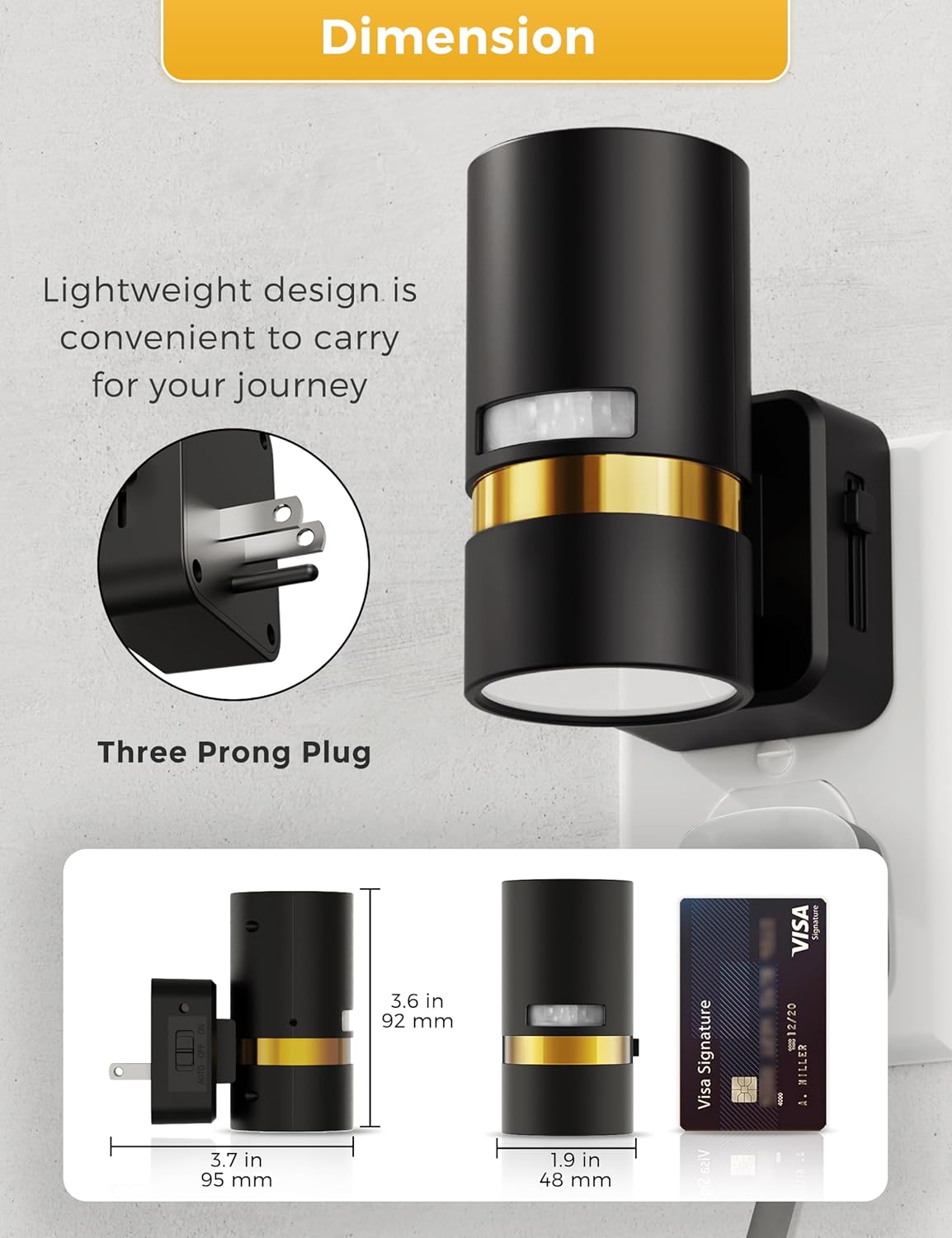 L LOHAS LED Motion Sensor Night Light Plug in, Night Lights Plug into Wall with Adjustable Brightness, 1600K Amber Light, 1W Energy-Saving Nightlight for Bathroom Bedroom Kitchen Hallway, 2 Pack