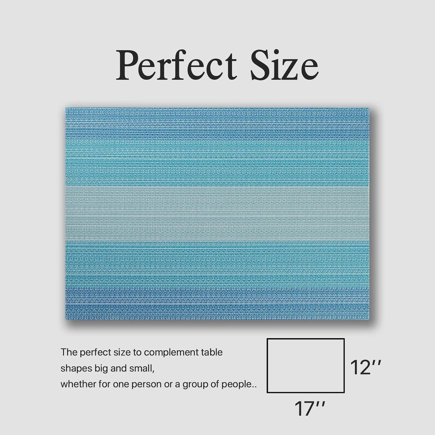 Placemats Set of 6 - Easy Clean Woven Vinyl Placemats for Dining Table, Indoor/Outdoor Place Mats, Washable PVC Table Mats（Ocean Geode）