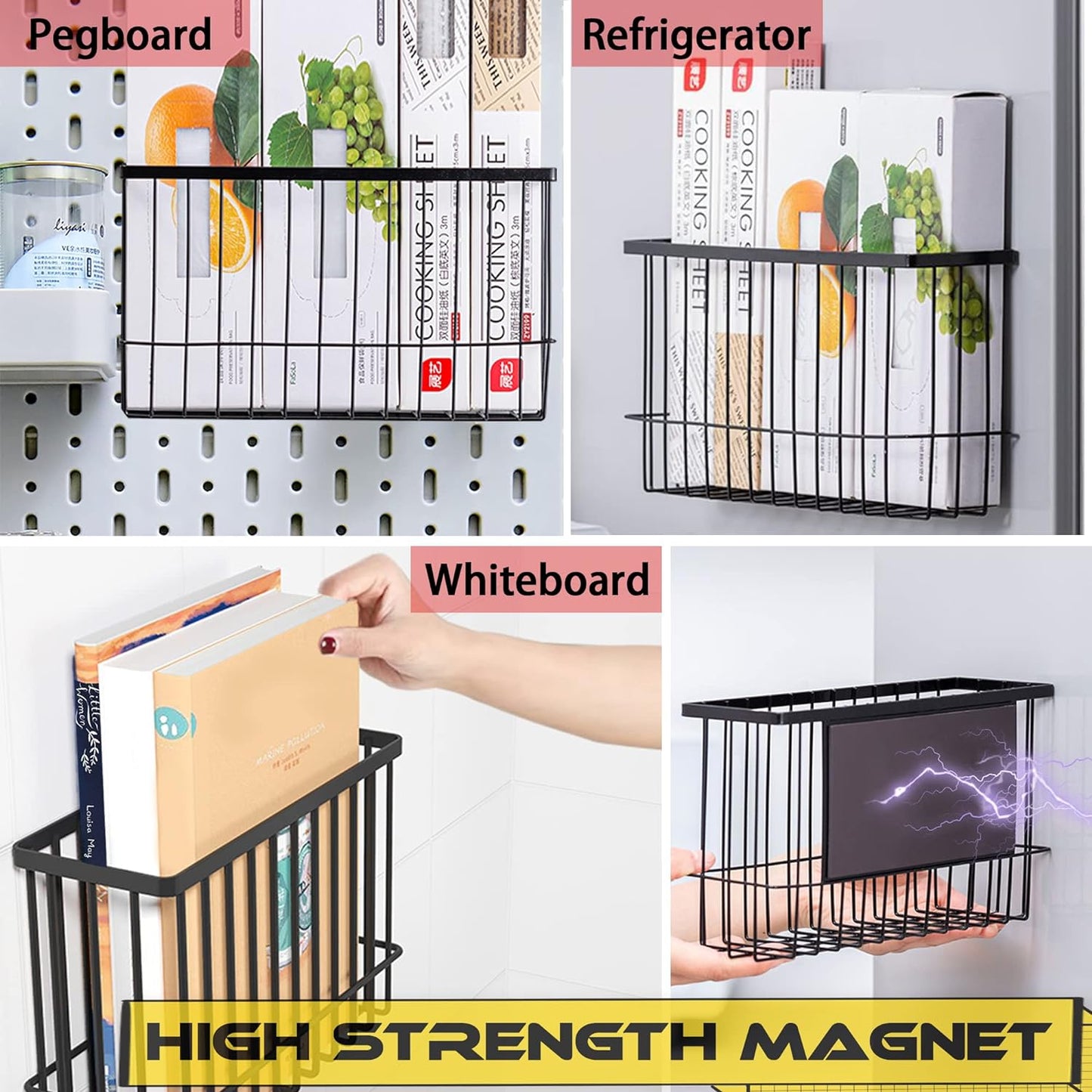 Magnetic Basket Fridge Lint Bin Dryer Ball Holder Laundry Room Organization Home Storage for Class Office School
