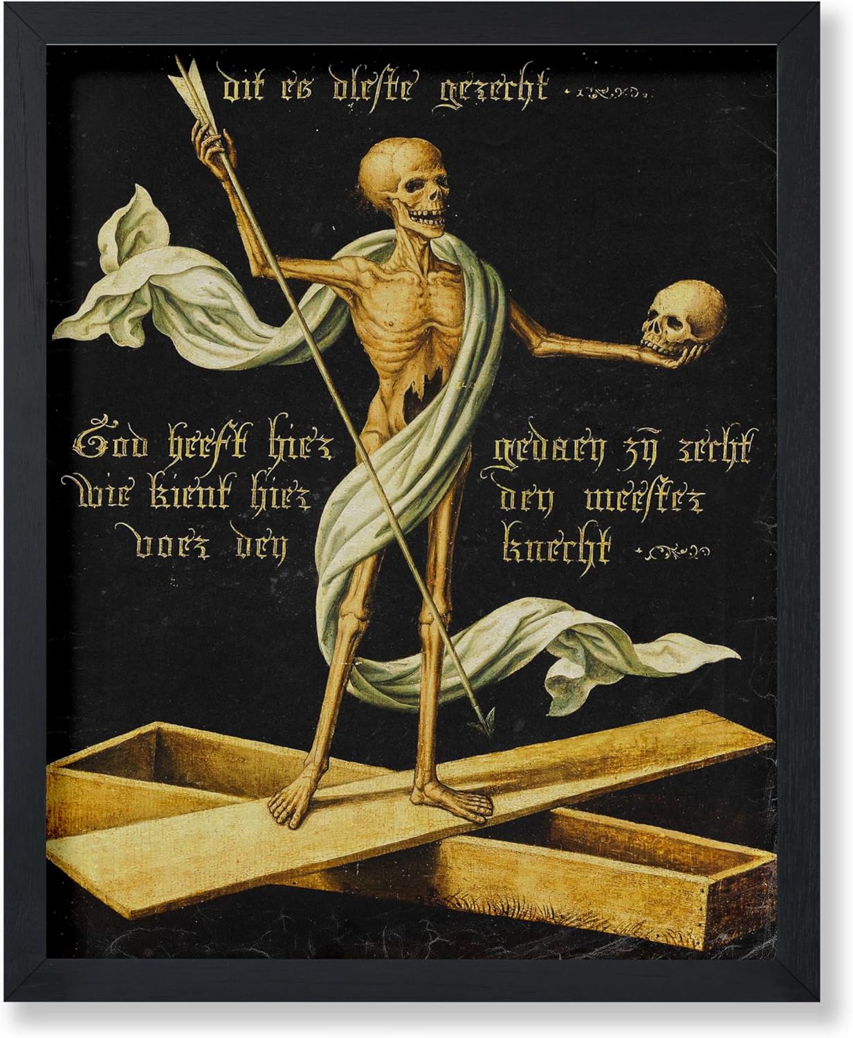 Poster Master Vintage Allegory of Life and Death Poster - Retro Skeleton Print - Halloween Art - Gift for Men & Women - Gothic Wall Decor for Dorm, Living Room or Bedroom - 8x10 UNFRAMED Wall Art