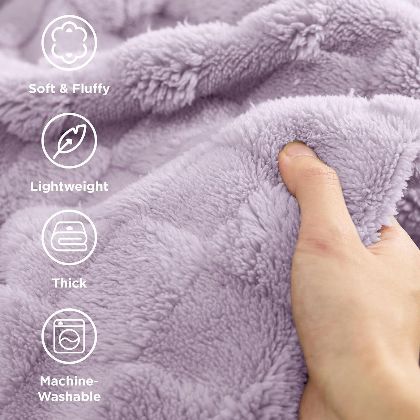 Bedsure GentleSoft California King Blanket for Bed - Super Soft Cozy Blankets for Women Men Girls, Large Fuzzy Fleece Throw for Bedroom Decor, Lavender Fog, 102x96 Inches