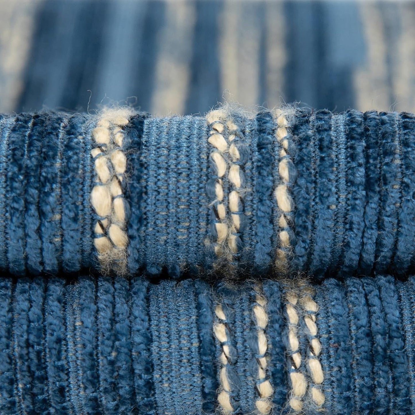 Yeiotsy Pack of 2, Modern Striped Throw Pillow Covers Bohemia Cushion Covers Home Decoration (Navy Blue, 18 X 18 Inches)