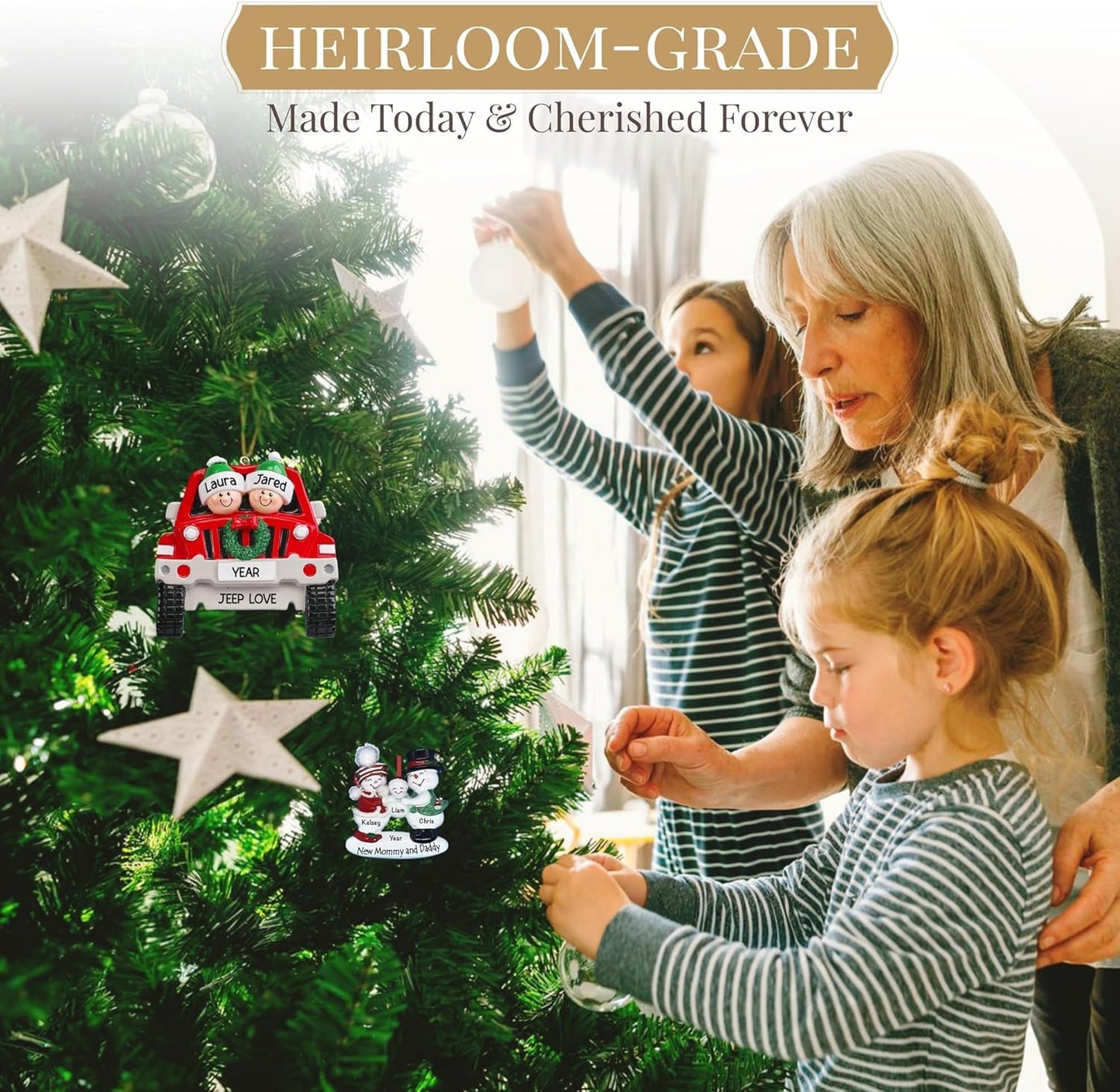 Personalized Large Family of 11 Ornament 2025 | Free 24h Customization | Laser Engraved Snowman Christmas Ornaments for Tree | Custom Gift Wrapped Festive Holiday Keepsake for Eleven Persons