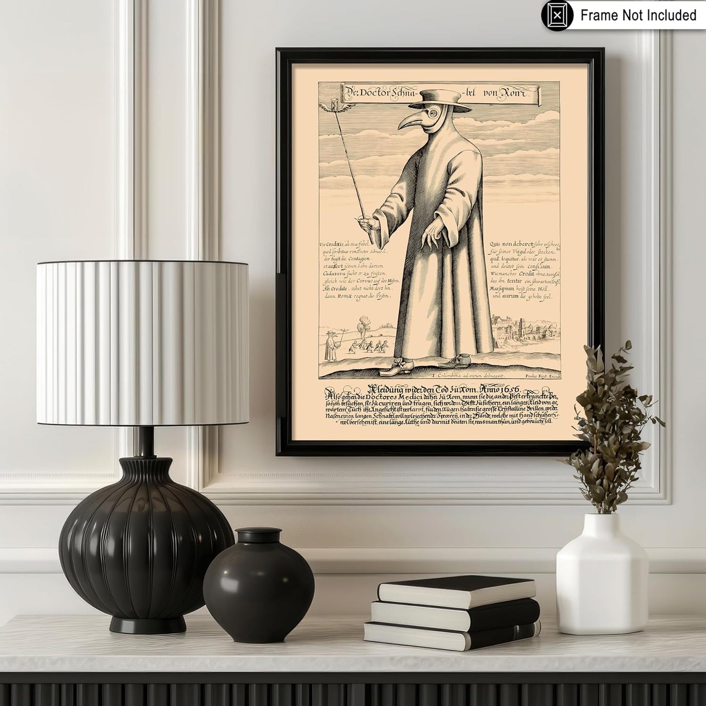 Poster Master Vintage Doctor Schnabel from Rome Poster - Retro Plague Doctor Print - Medieval Art - Gift for Men & Women - Great Wall Decor for Dorm, Living Room or Bedroom - 11x14 UNFRAMED Wall Art