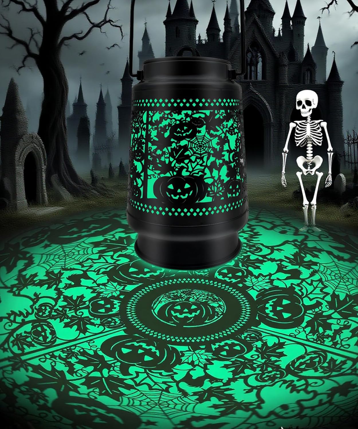 Halloween Decorations Solar Lanterns Outdoor Waterproof Scary Pumpkin Lights for Garden, Patio, Yard, Lawn Porch Halloween Decor Hanging Solar Lights Unique Gifts for Outdoor Decor