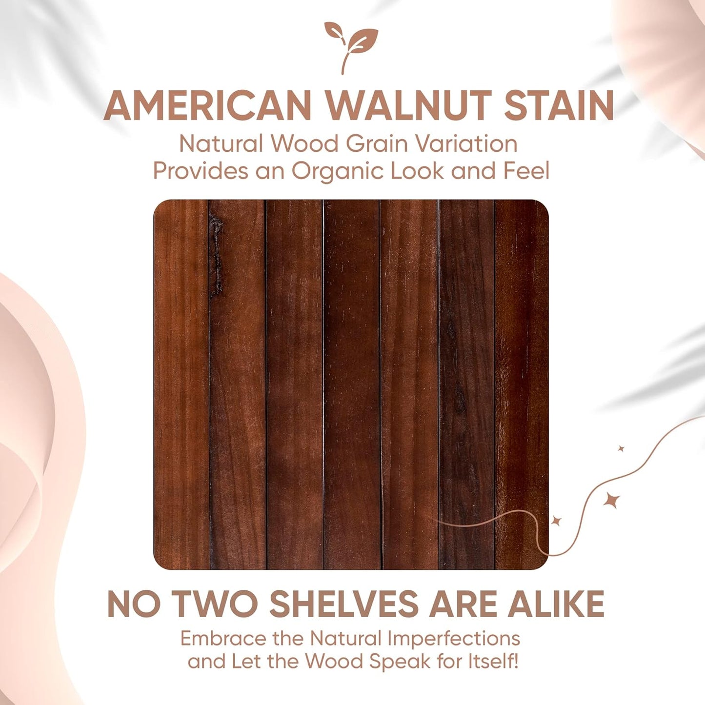 Homeforia Walnut 12 inch Floating Shelf, High End Solid Real Wood Small 12inch Floating Shelves for Wall Mounted, Dark Brown 12in Floating Shelves, Heavy Duty Bracket, 12 X 6.5 X 1.75 inches, Set of 4