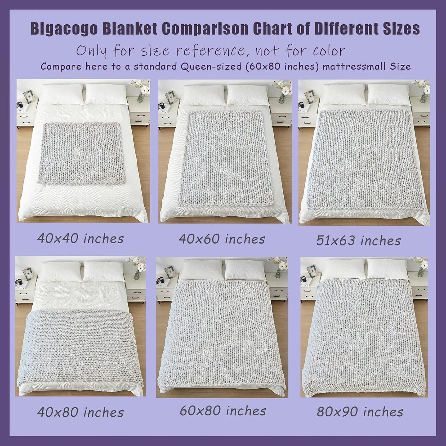 Bigacogo Chunky Knit Throw Blanket for Couch, 40x80 inches, 100% Hand Knitted with Thick Jumbo Chenille Yarn, Cozy Soft Large Rope Knot Cable Crochet Blankets for Sofa Bed Living Room, Peach Fuzz