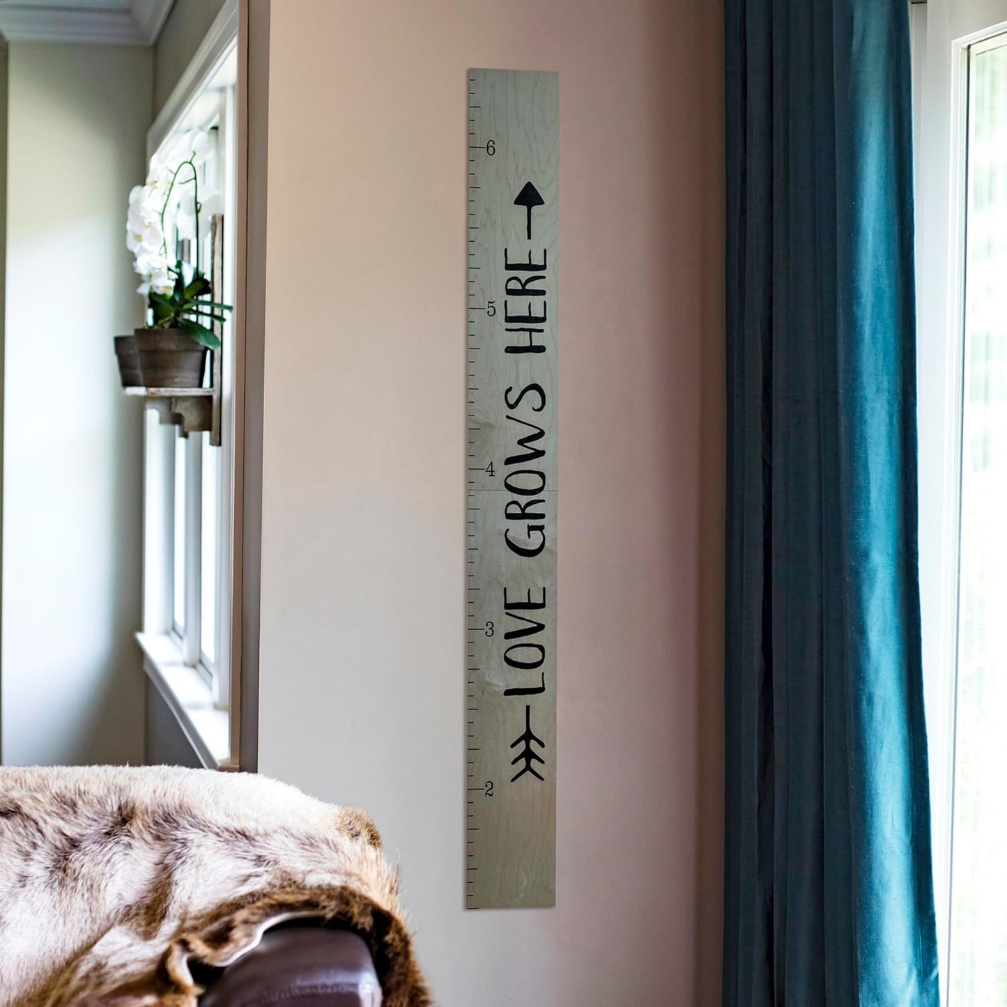 Wooden Growth Chart – Kids Height Chart, Wall Measurement for Kids, Height Chart for Wall, Growth Ruler for Children – Tribal Gray (63"x6.7")