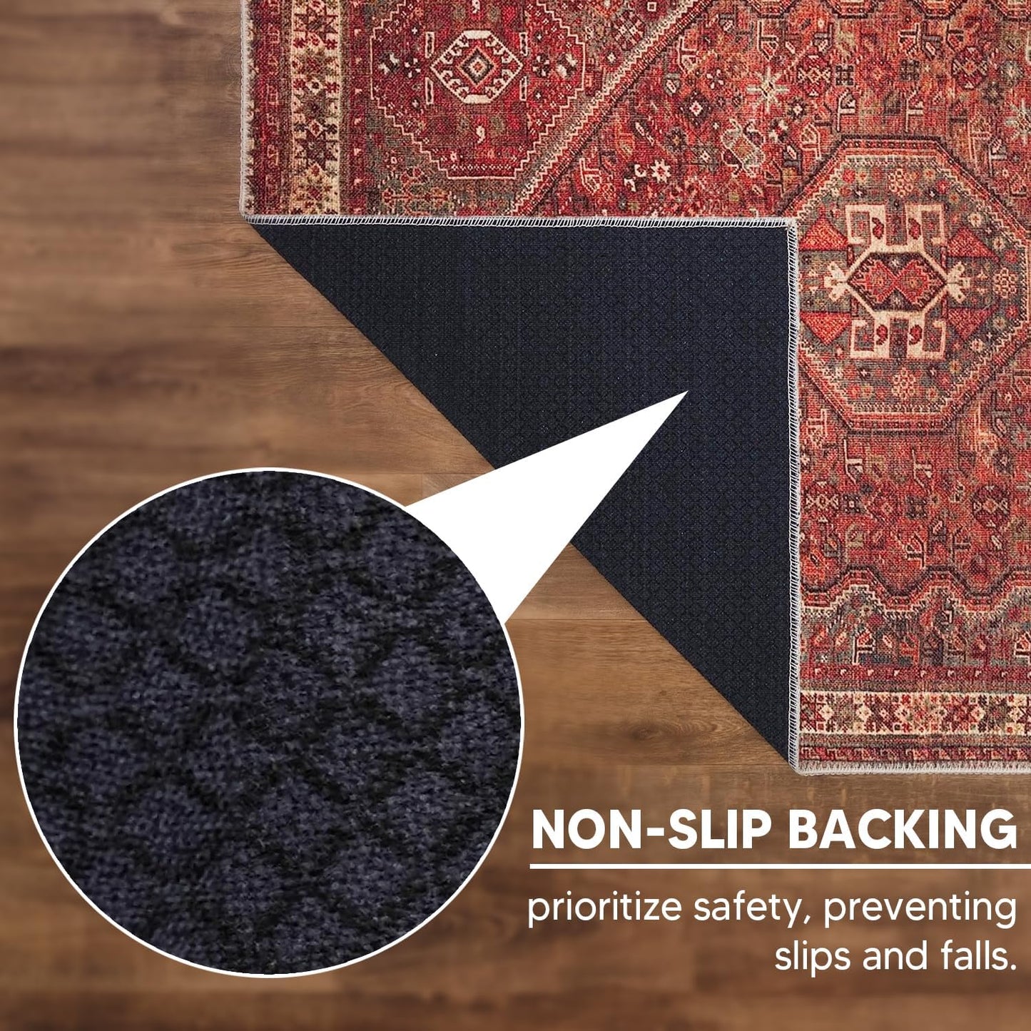 Keen Home Design 2x3 Rug - Machine Washable Entry Rug with Non-Slip Backing, Ideal for Enteryway, Kitchen, Bathroom, Laundry Room - Vintage, Easy Clean, Durable, Low Pile Rug - (2' x 3')