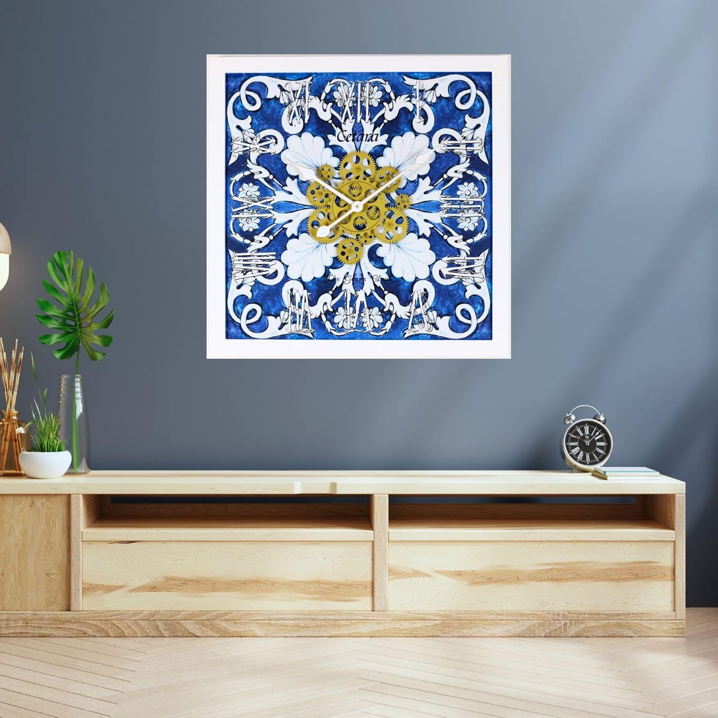 The Gears Clock Wall Clock Italy Collection with Moving Gears (Cetara, 24 inches (60 cm))