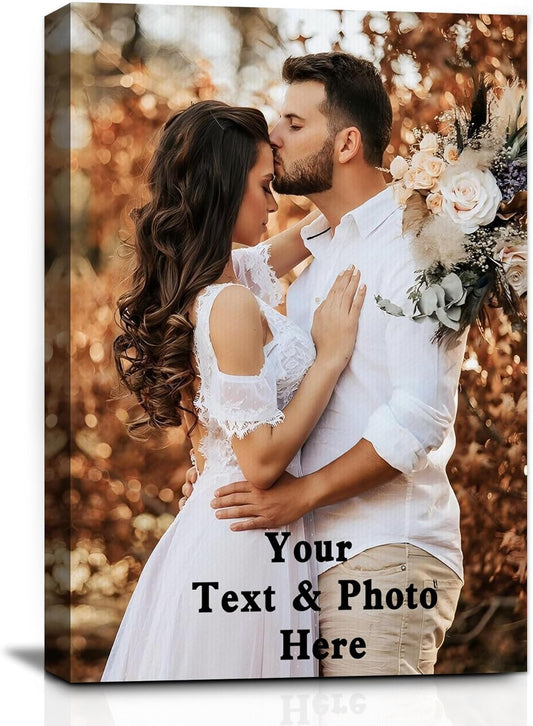 YUNART Ship Next Day - Custom Canvas Prints with Your Photos, Personalized Canvas with Pictures Print for Wall Art Bedroom, Customized Photo Gifts for Couple Men Women Mom Baby Dog Family - 8"x10"