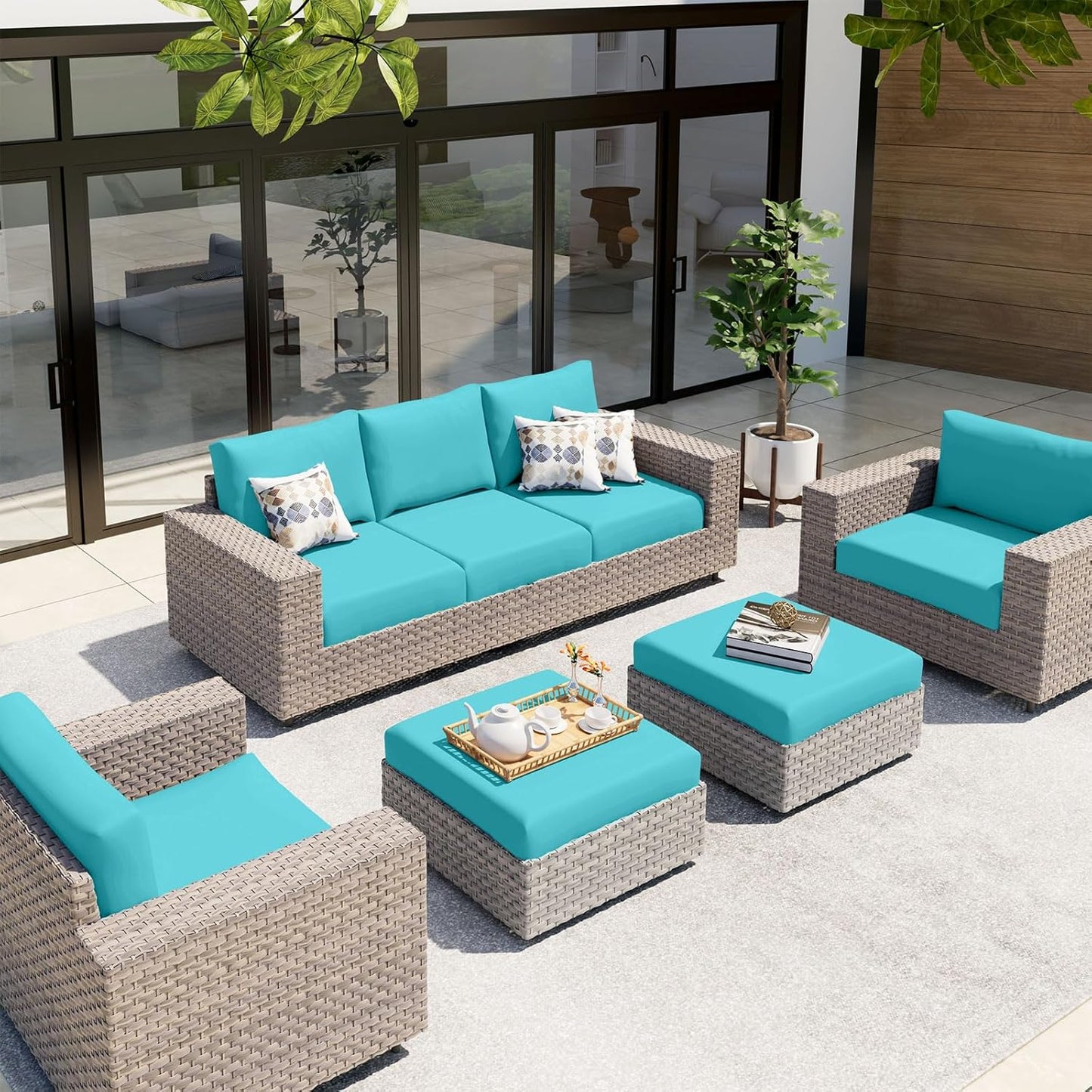 hyha Waterproof Couch Cushion Covers, Sectional Sofa Slipcovers Washable, L Shape Chaise Dog Couch Covers for Sectional Sofa, Universal Furniture Protector (1 Piece for Chaise, Peacock Blue)