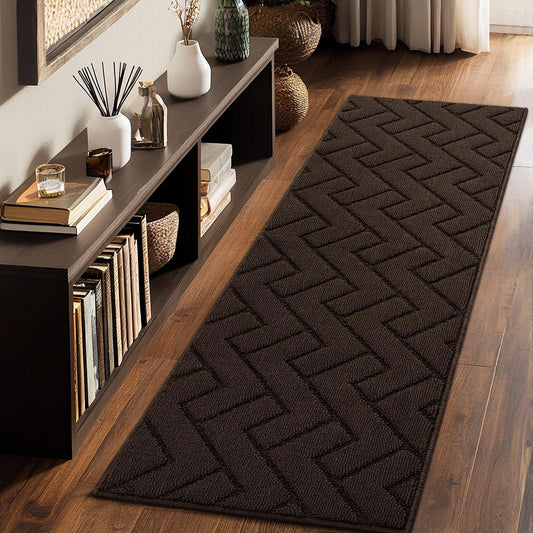 hicorfe Indoor Doormat,Front Back Door Mat Rubber Backing Non Slip Door Mats 20"x59" Absorbent Resist Dirt Entrance Doormat Inside Floor Mats Entryway Washable Low-Profile for Patio,Garden(Coffee)