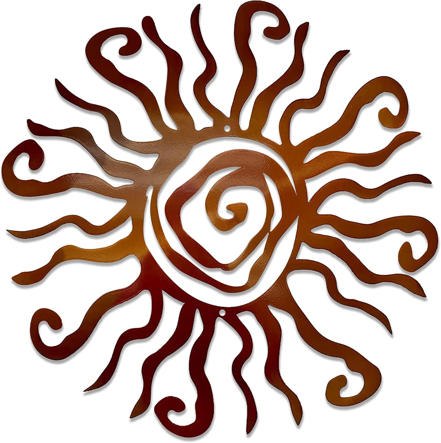 Riverside Designs Wacky Sun Metal Wall Art Indoor/Outdoor Decor - 30" Copper Rust Proof Wall Sculpture - Made in USA - Ideal for Bedroom, Garden, Home, Patio and Farmhouse