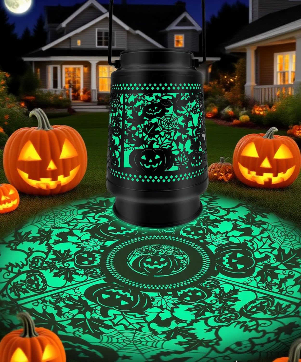 Halloween Decorations Solar Lanterns Outdoor Waterproof Scary Pumpkin Lights for Garden, Patio, Yard, Lawn Porch Halloween Decor Hanging Solar Lights Unique Gifts for Outdoor Decor