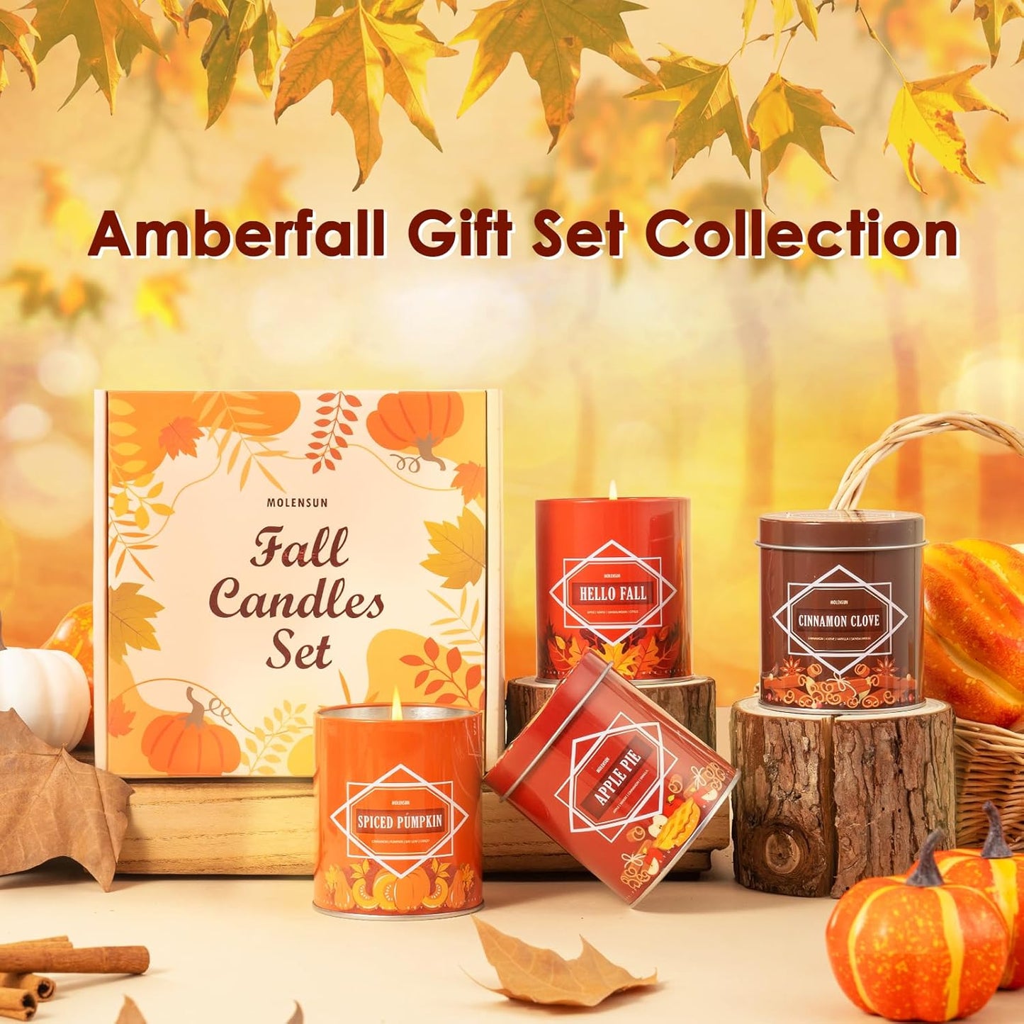 Cinnamon Clove Fall Scented Candle – 9 oz Soy Wax in Travel-Friendly Reusable Tin, Non-Toxic & Clean Burning, 50-Hour Burn – Cozy Autumn Fragrance, Holiday Gift & Fall Decor for Women & Men