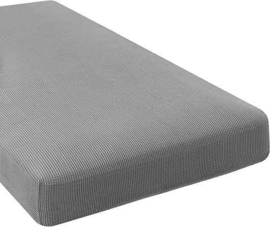 H.VERSAILTEX Super Stretch Individual Chaise Cover Sectional Couch Covers for L Shaped Sofa Both Left/Right Featuring Thick Jacquard Textured Twill Fabric (1 Piece Chaise Cover Large, Dove)