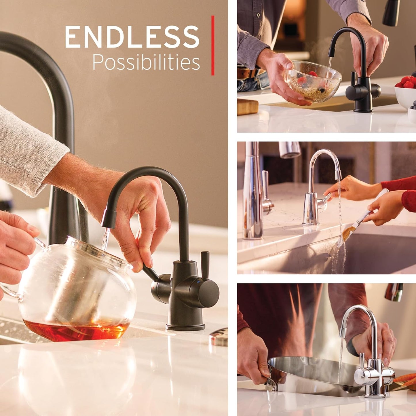 InSinkErator HOT250 Instant Hot Water Dispenser System, Single-Handle Faucet & F-2000S Premium Under Sink Water Filtration System for Instant Hot and Cold Water Dispenser System